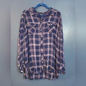 Torrid 4 Plaid Button Down Shirt